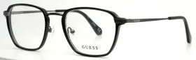 52-21-145 Guess Gu50041 001 Black Gunmetal Mens Square Eyeglasses B 42