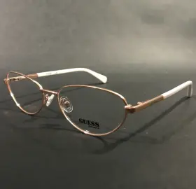 55-16-140 Guess Gu8238 Eyeglasses Frames 028 White Pink Rose Gold Round Cat Eye