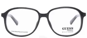 Gu8255 Guess Round Unisex Eyeglasses Frame And Case New Model 001 Shiny Black