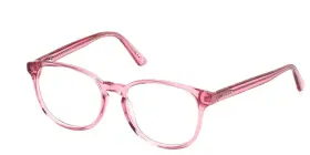 49-16-140 Guess Gu8289 072 Clear Pink Round Plastic Optical Eyeglasses Frame