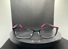 Gu9155-3 Guess New 005 Rectangle Matte Black/pink Eyeglasses Authentic