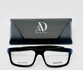 57-17-135 Haggar I-dealoptics Hac117 Slate Grey Black Square Eyeglasses B 38
