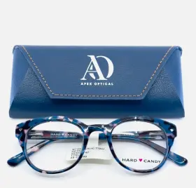 48-21-140 Hard Candy Hc26 New Ttblu Blue Tortoise Womens Panto Eyeglasses B 40