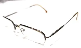 Hd183 Harley-davidson Brown Metal Half Rim Rectangle Eyeglasses 49-20 145