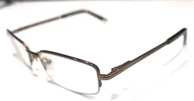 Hd418 Harley-davidson Brown Metal Half Rim Rectangle Eyeglasses 53-17 145 Read
