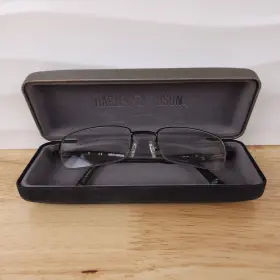 53-20-145 Harley-davidson Hd465 Mens Semi Rimless Eyeglass Frames Model And Case