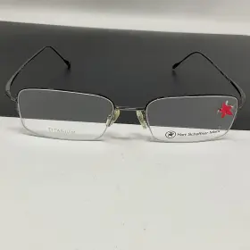 T-104 Hart Schaffner Marx Half Rim Silver Eyeglasses Frames Xxl Large Amber Rare