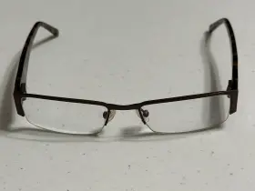 18-140 Helium 4182 Paris Eyeglass Frames 52/18-140 Brown Half Rimless Nose Pads