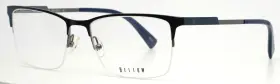 55-18-150 Helium 4369 Mdkblu Blue Mens Rectangle Half Rim Eyeglasses B 39