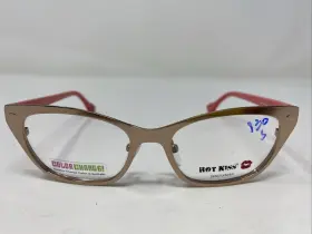 49-16-135 Hot Kiss Hk83 Gld Rose Gold Metal Full Rim Eyeglasses Frame S56