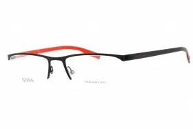 0blx Hugo Boss 716736144214 0610/n Blx Eyeglasses Black Crystal Red Frame 55mm