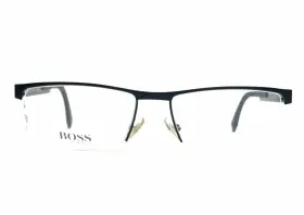 56-17-145 Hugo Boss 762753795229 Eyeglasses Frames 0734 Kcq Black Carbon Fiber Half Rim
