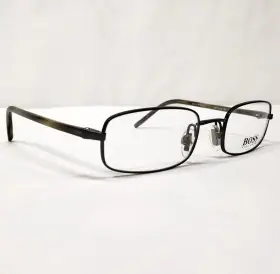 Hb11019 Hugo Boss Glasses Frames Rectangle Wire Gunmetal Gray Brown Gn 135
