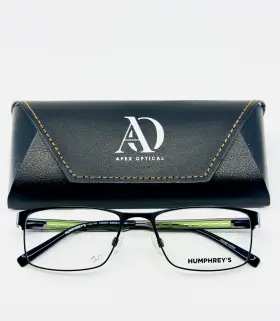 54-18-140 Humphreys 582186 74/nav Blue Green Rectangle Full Rim Eyeglasses B 34