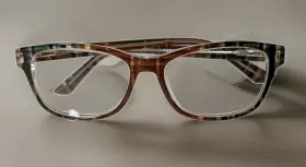 50-15-140 Humphreys 583037 55 Eyeglass Frames Womens Brown Stripe Full Rim