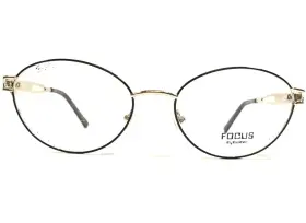 54-16-135 I-dealoptics Focus-77 Focus Eyeglasses Frames 77 Gold/tea Round Cat Eye Gold Brown Full Rim
