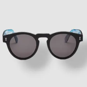 48-22-145 Illesteva 843833105043 X Gray Malin Unisex Black Round Sunglasses Shades Size