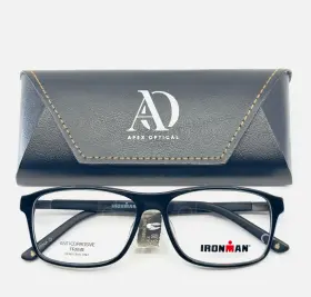 55-15-145 Iron Man Im306 New Blk Black Unisex Square Full Rim Eyeglasses B 39