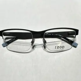 54-18-140 Izod Iz-2090 Iz 2090 Black Metal Square Eyeglass Frames Unisex