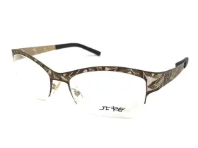 53-18-123 J.f. Rey Jf2500 Eyeglasses Frames 9555 Brown Gold Mesh Lace Cut Out