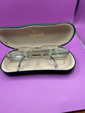 39307-009 Jaguar 56-19-145 Eyeglasses Frames Gold Silver Half Rim Switzerland