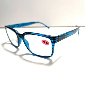 75455-ba0025-3jbb Jeff Banks B227 Blue Stripped Square Eyeglasses Frames Only
