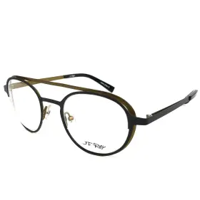 47-22-147 Jf Rey Jf2769 Eyeglasses Frames 0050 Black Yellow Aviator Full Rim