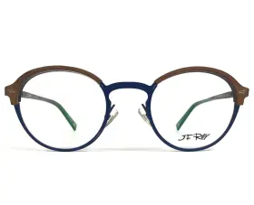 48-22-148 Jf Rey Jf2844 Eyeglasses Frames 2590 Brown Leather Metal Blue