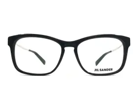 55-16-140 Jil Sander J4011-a Eyeglasses Frames J4011 A Shiny Black Silver Square