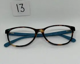 394-3 Jill Stuart Eyeglasses Js Tortoise Frame With Blue Temples