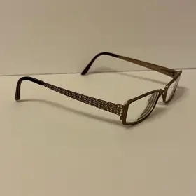 Js005-1 Jill Stuart Eyewear Bronze Flex Hinge Glasses Rhinestone Nice Frame