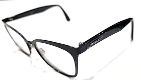 Jc189 Jimmy Choo Black Metal Cat Eyes Glitter Eyeglasses 53-18 140 Italy W Case