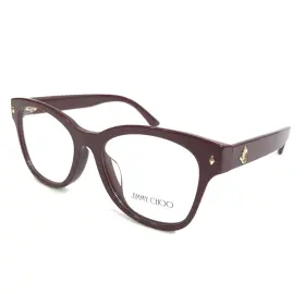 Jimmy Choo Jc3056f Eyeglasses Frames 5057 Shiny Red Cranberry Cat Eye 52-17-140