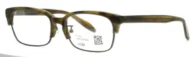 Mmf-16s-074a Jins 28 Olive Stripe Womens Rectangle Eyeglasses 54-17-149 B 36