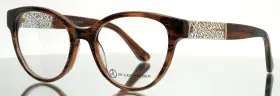 51-18-140 Jl By Judith Leiber Jl3040 Mocha Womens Semi Cat Eye Eyeglasses B 43