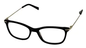 J241 Jones New York Black Gold Womens Plastic Rectangle Eyewear 48mm