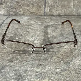 J460 Jones New York Matte Brown Half Rim Metal Eyeglasses Frames 52-17-135mm