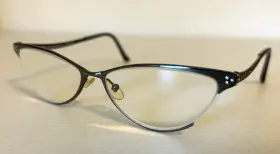 Jl1590 Judith Leiber 00 Gunmetal Cat Eye Rhinestones Titanium Handmade In Japan