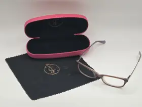 Ju119 Juicy Couture 135mm Full Rim Rectangle Eyeglasses /w Case Brown Purple