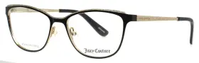 52-16-135 Juicy Couture Ju195 003 Black Gold Womens Semi Cat Eye Eyeglasses