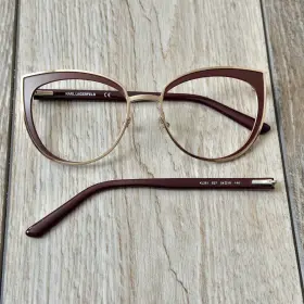 Karl Lagerfeld Kl281 527 Burgundy Gold Cat Eye Eyeglasses Frames 54-18-140 Read