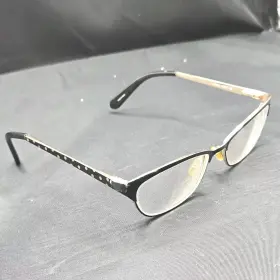 7595-091224-13.95 Kate Spade New York Leticia Eyeglasses Frame Black And Gold Flex 52-16-135 Polkadot Pattern