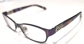 K143 Kay Unger Purple Metal Tortoise Half Rim Eyeglasses Frame 52-17 135
