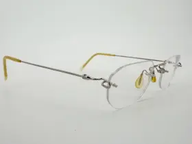 19-140 Kazuo Kawasaki Mp-631 Kooki B-titan Eyeglasses Frames .. Silver J893