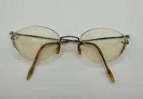Mp-634 Kazuo Kawasaki Eye Glasses Kooki Tortoise Titanium Rimless Japan