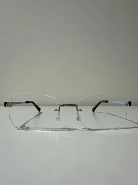 Mp703 Kazuo Kawasaki Mp 703 Rimless Titanium Eyewear Silver With Black Blue Temple