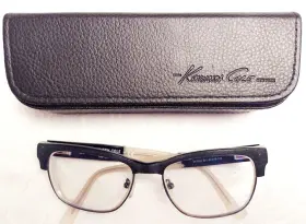 Kc0284 Kenneth Cole New York Eyeglasses 001 Frame 56 18 145 Flex Hinges Blk/grey
