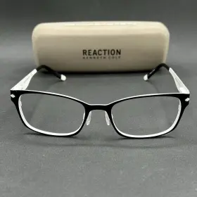 8138-110524-19.95 Kenneth Cole Reaction Kc0740 005 Eyeglasses Frame Black White 51-18-135 Used