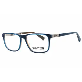 Kc0936 Kenneth Cole Reaction Mens Eyeglasses Shiny Blue Rectangular Frame 090