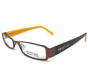 48-17-135 Kenneth Cole Reaction Kc677 Col.048 Eyeglasses Frames Brown Yellow Rectangular 48-17-135 Kenneth Cole Reaction Kc677 Col.048 Eyeglasses Frames Brown Yellow Rectangular